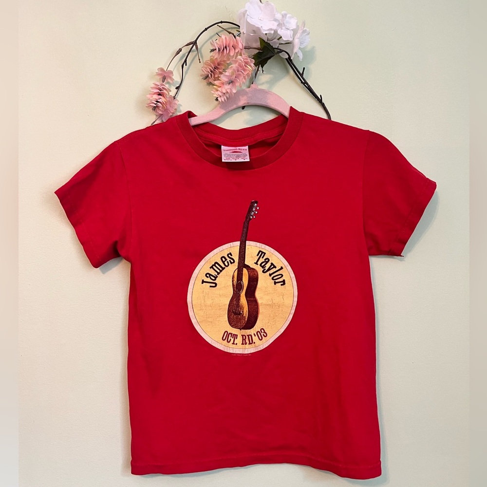 James Taylor | Concert Tee | Red Tshirt | Guitar |